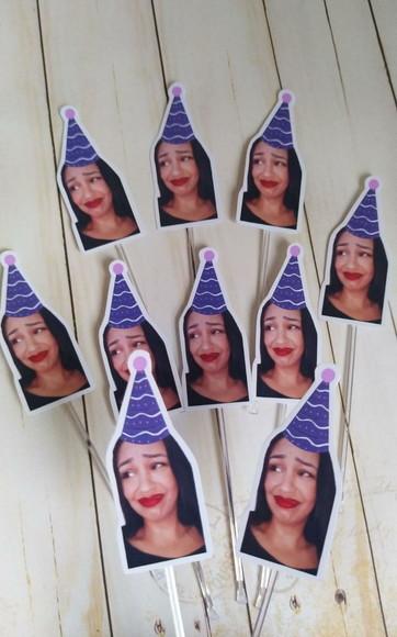 Topper para Docinhos com Foto e Chapeuzinho Adulto Feminino
