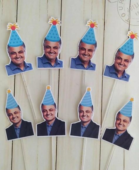 Topper para Docinhos com Foto e Chapeuzinho Adulto