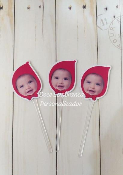 Topper para Docinhos com Foto Rostinho Chapeuzinho Vermelho