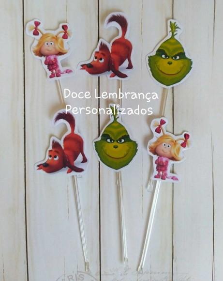 Topper para Docinhos Grinch Natal Personalizado