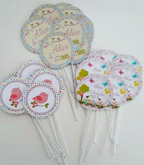 Topper para Docinhos Jardim Encantado 30 Unidades