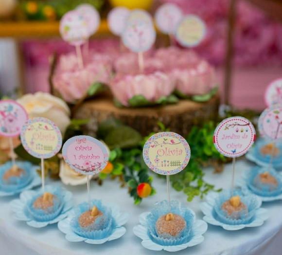 Topper para Docinhos Jardim Encantado 30 Unidades