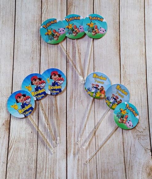 Topper para Docinhos Pokémon 30 Unidades