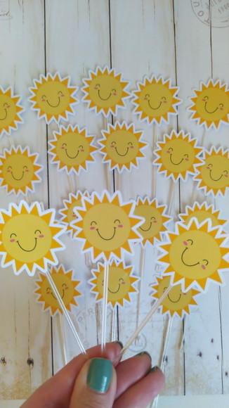 Topper para Docinhos Raio de Sol 30 Unidades