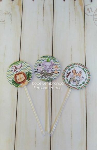 Topper para Docinhos Safari Aquarela 30 Unidades