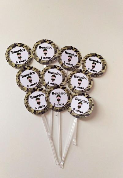 Topper para Docinhos Soldado 30 Unidades