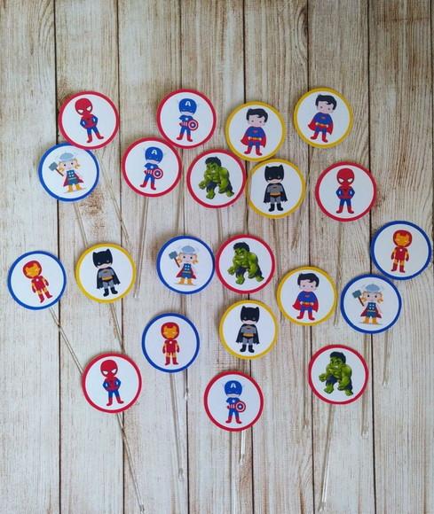Topper para Docinhos Vingadores Super Heróis Baby 30 Unid.