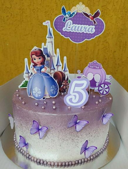 Topper Princesa Sofia 3d Personalizado