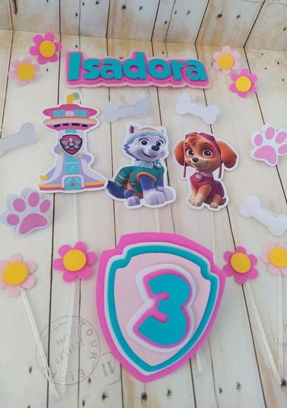 Topper Skye E Everest 3d (patrulha Canina) Personalizado