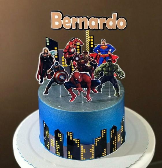 Topper Super Heróis Vingadores 3d Personalizado