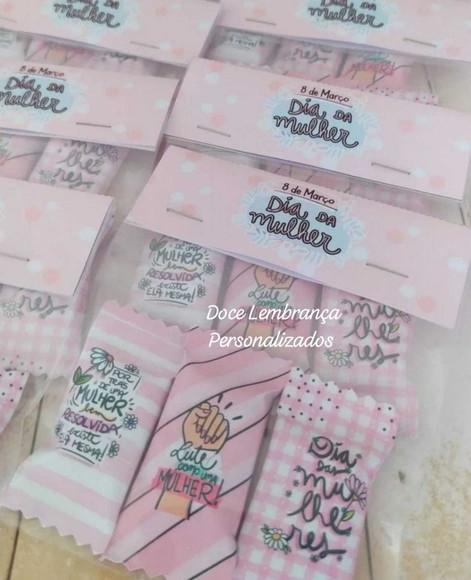 Trio Balinhas Personalizadas Dia da Mulher Lembrancinha