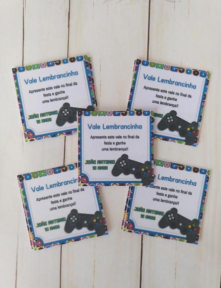 Vale Lembrancinha Personalizado Vídeo Game