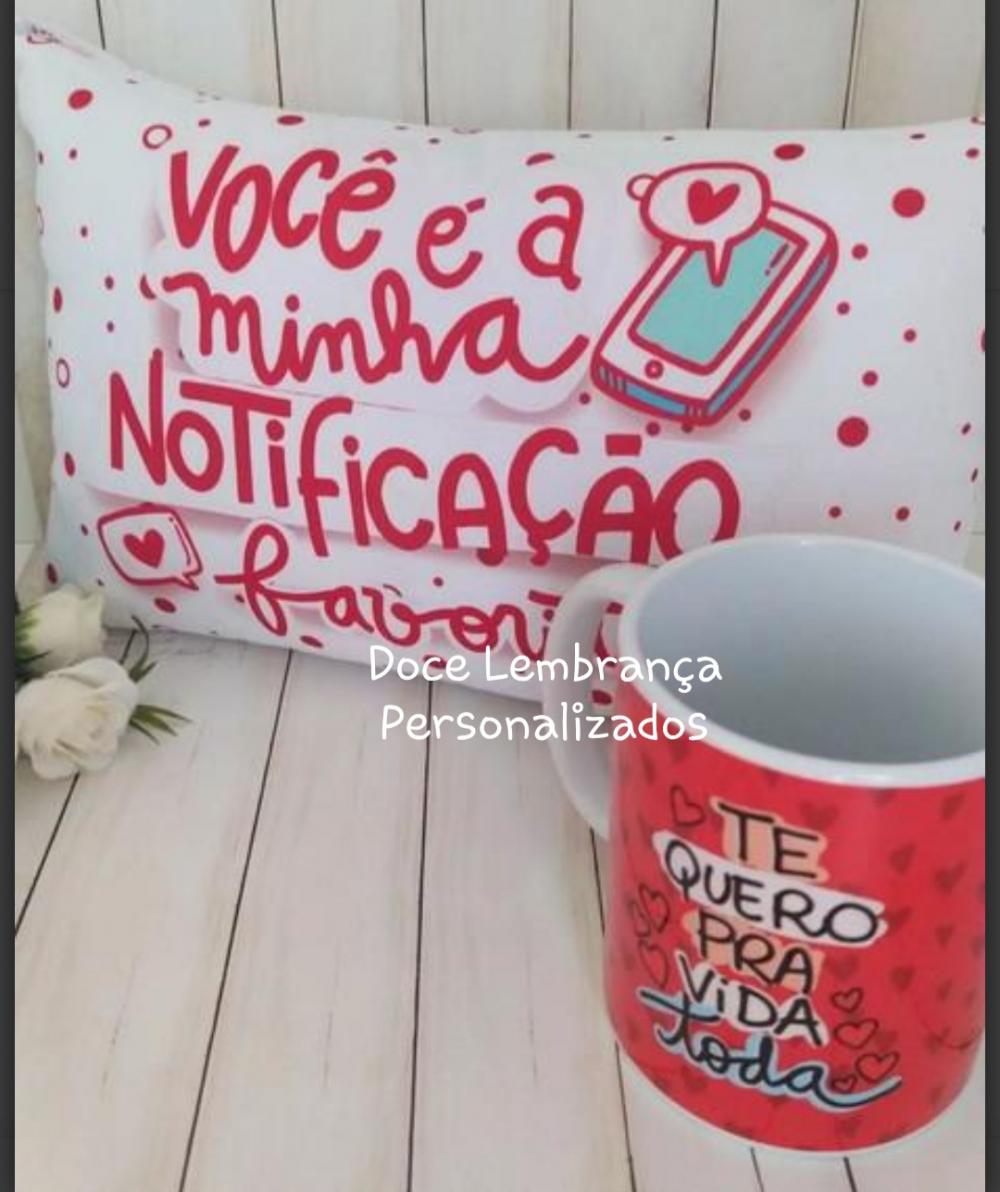 Kit Almofada + Caneca Personalizada Dia dos Namorados