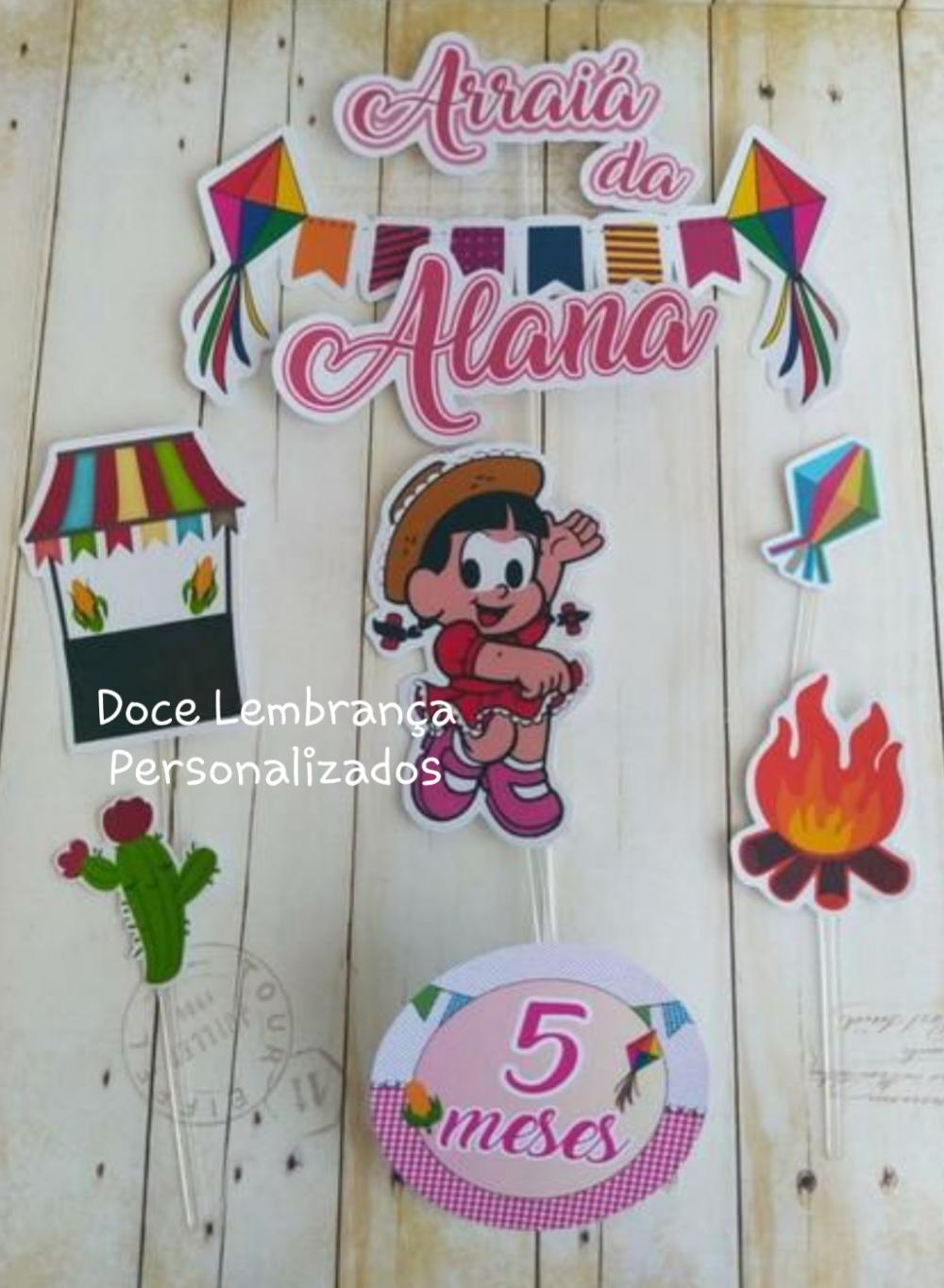 Topper de Bolo Festa Junina/arraiá Rosinha Mesversario