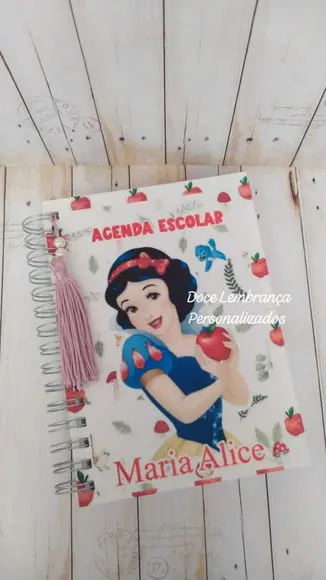 Agenda Escolar Branca de Neve Personalizada