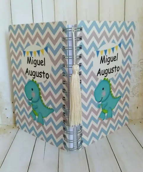 Agenda Escolar com Capa Personalizada Dino Baby