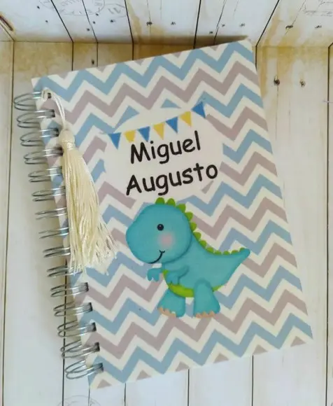Agenda Escolar com Capa Personalizada Dino Baby
