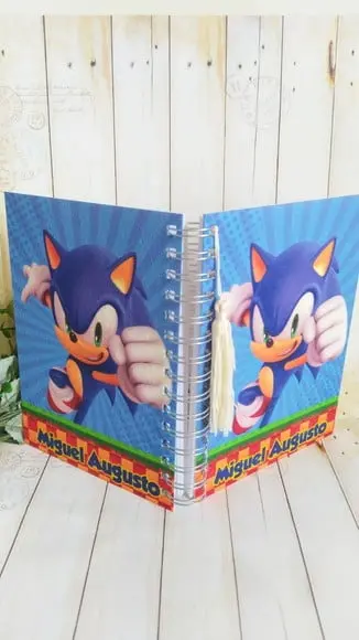 Agenda Escolar com Capa Personalizada Sonic
