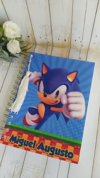 Agenda Escolar com Capa Personalizada Sonic