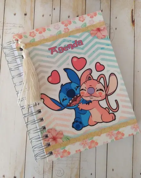 Agenda Escolar Stitch/angel com Capa Personalizada