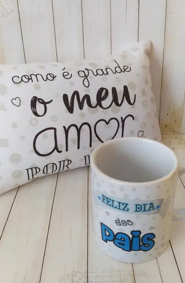 Almofada e Caneca Personalizada Dia dos Pais
