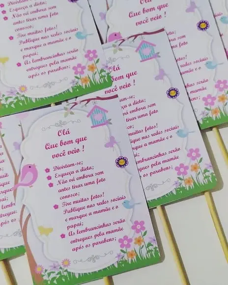 Centro de Mesa Personalizado Jardim encantado Jardim borboletas boas vindas