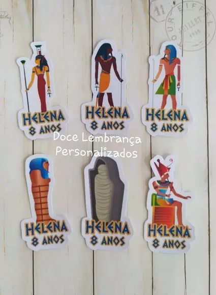 Aplique/tag para Tubetes Egito Lembrancinha Aniversário
