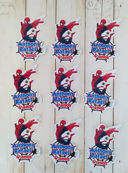 Aplique/tag para Tubetes Homem Aranha