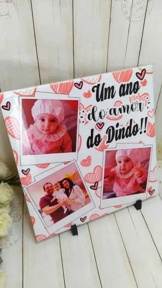 Azulejo Decorativo Personalizado Com Foto Amor Do Dindo