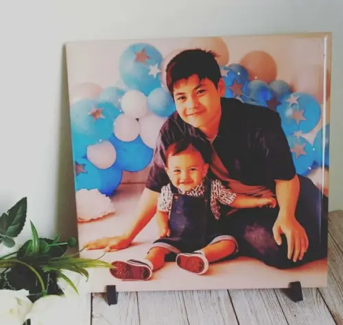 Azulejo Decorativo Personalizado com Foto Irmãos