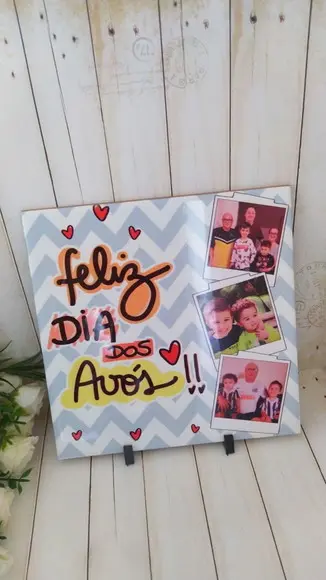 Azulejo Decorativo Personalizado com Foto Dia dos Avós