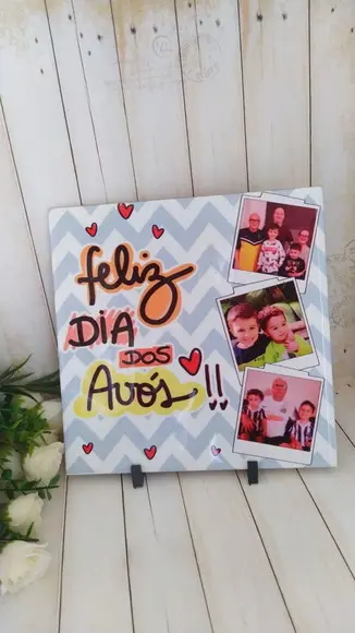 Azulejo Decorativo Personalizado com Foto Dia dos Avós