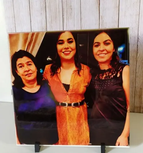 Azulejo decorativo personalizado com foto Mãe e Filha