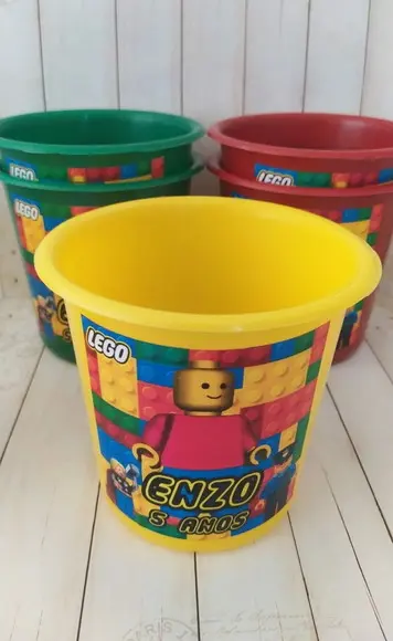 Baldinho de Pipoca Personalizado Lego