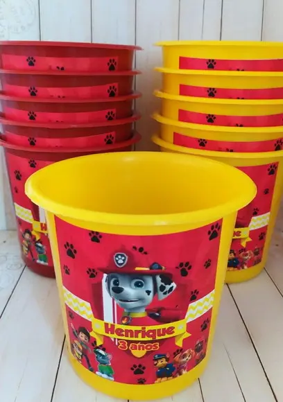 Baldinho de Pipoca Personalizado Marshall Patrulha Canina