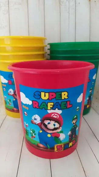 Baldinho de Pipoca Personalizado Super Mario