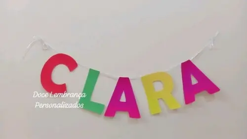 Bandeirola com Nome Letras Festa Neon