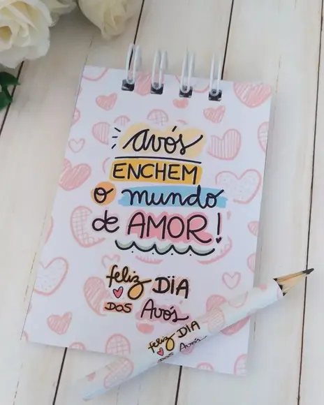 Bloquinho Anotação com Mini Lápis Dia dos Avós