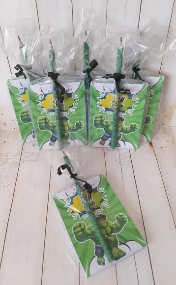 Bloquinho Anotação com Lápis Personalizado Hulk Super Heróis