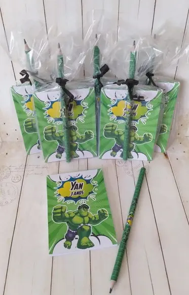 Bloquinho Anotação com Lápis Personalizado Hulk Super Heróis