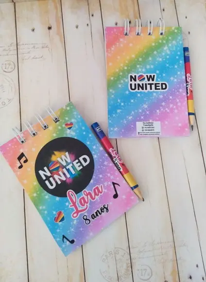 Bloquinho Personalizado Now United Com Mini Lápis