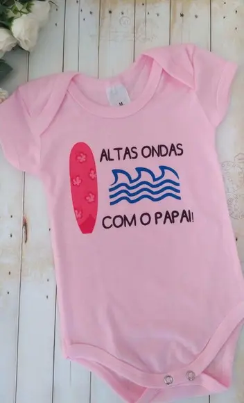Body Personalizado Surfista Altas Ondas com o Papai