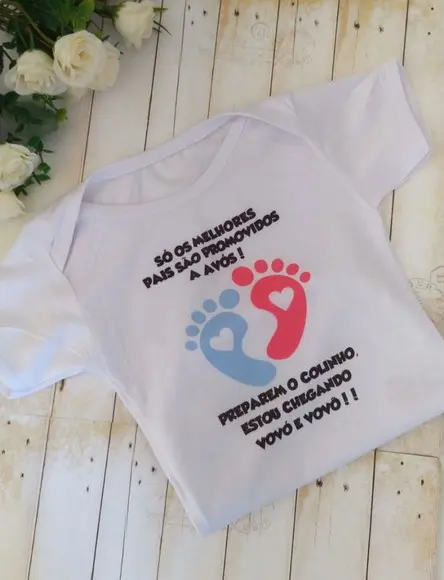 Body personalizado revelação gravidez vovó e vovô