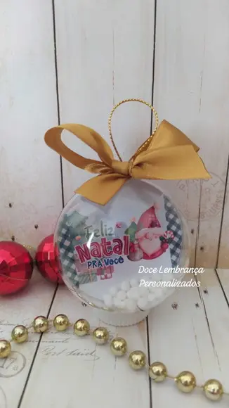 Bolinha de Natal Personalizada com Mensagem Natal Fim de Ano