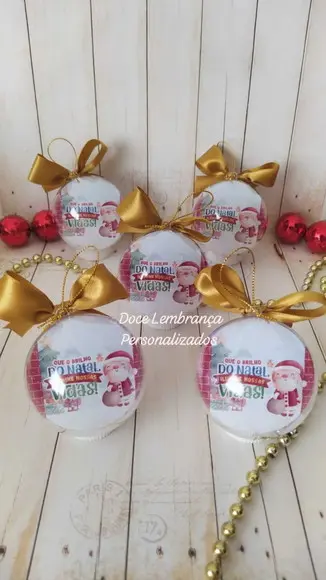 Bolinha de Natal Personalizada com Mensagem Natal Fim de Ano