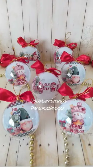 Bolinha de Natal Personalizada com Mensagem Natal Fim de Ano