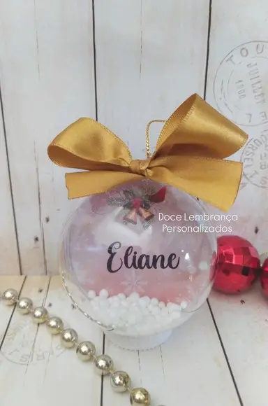 Bolinha de Natal Personalizada com Nome Natal Fim de Ano