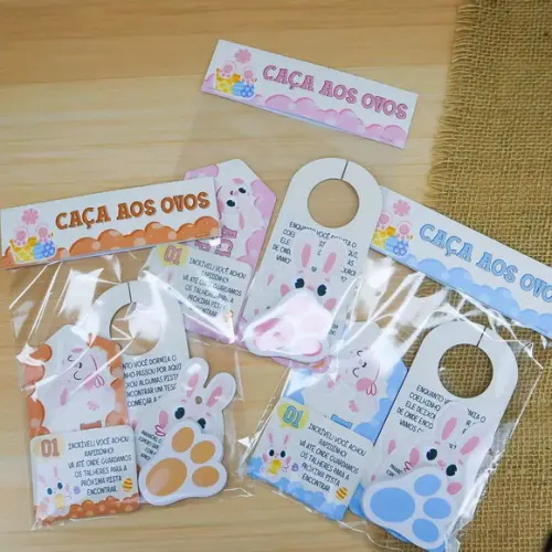 Caça aos Ovos Coelho da Páscoa Diversão Rosa, Azul, Laranja