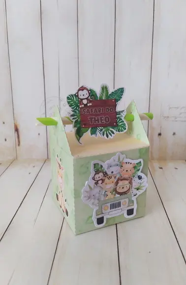 Caixa Canudo Safari Baby Personalizada
