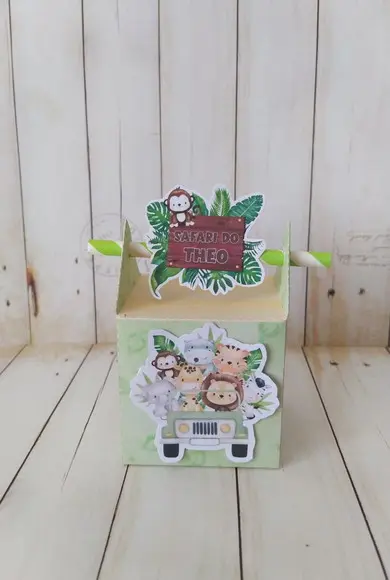 Caixa Canudo Safari Baby Personalizada